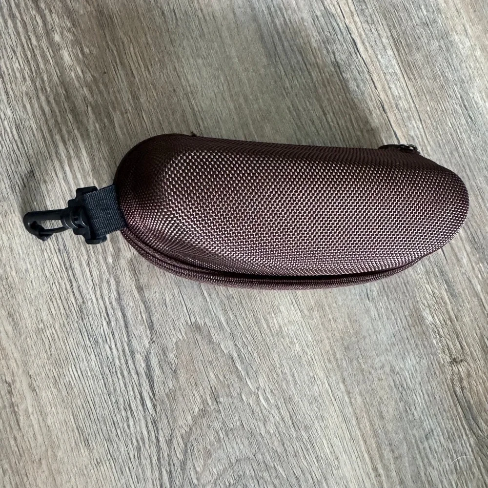 Maui Jim Sunglass Brown Zippered Case Blue Logo CASE ONLY Swivel Clip